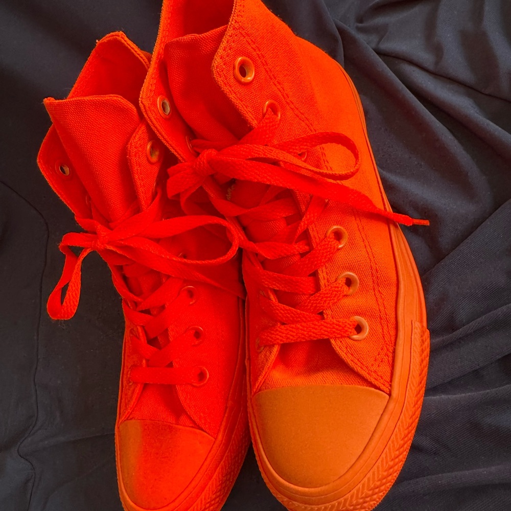Vibrant Orange High-Top Sneakers